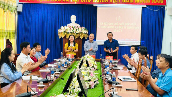 Hội nghị ký kết Quy chế phối hợp giữa Thường trực HĐND, UBND và Ủy ban MTTQ Việt Nam xã nhiệm kỳ 2021-2026